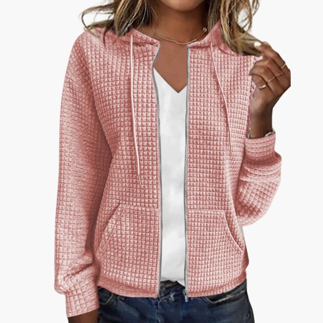Damen Kapuzenjacke mit Reißverschluss und Fronttaschen 3