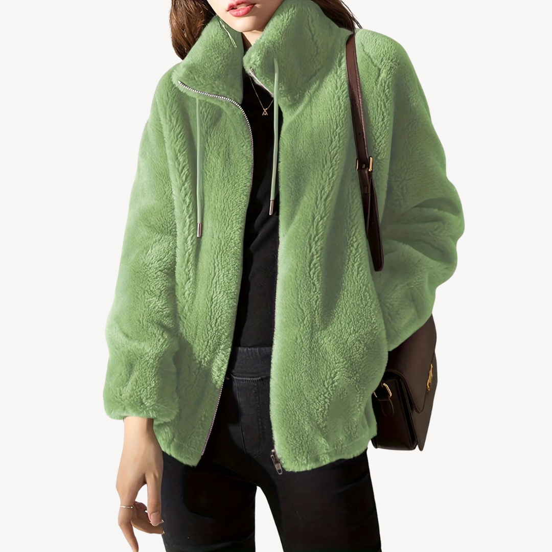 Damen Kunstpelz-Reißverschlussjacke | Loravelle 1