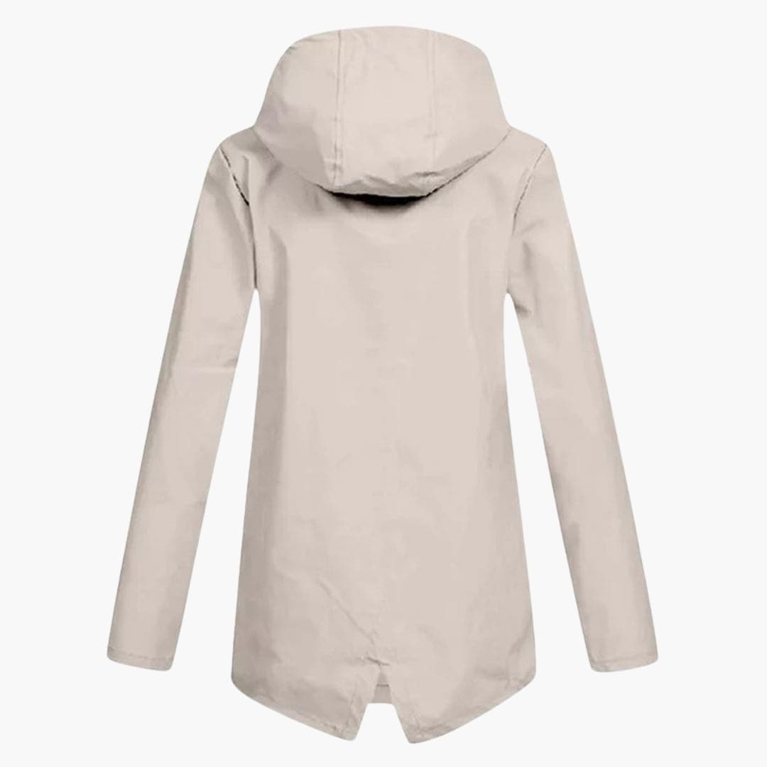 Damen Kurzregenjacke mit Kapuze und Reißverschluss 2