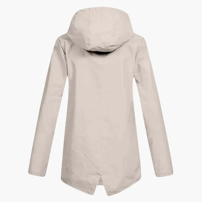 Damen Kurzregenjacke mit Kapuze und Reißverschluss 2