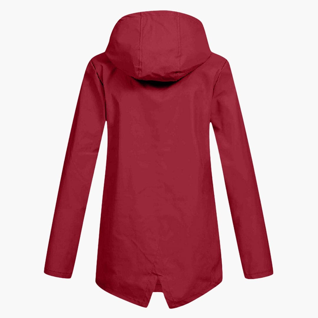 Damen Kurzregenjacke mit Kapuze und Reißverschluss 5
