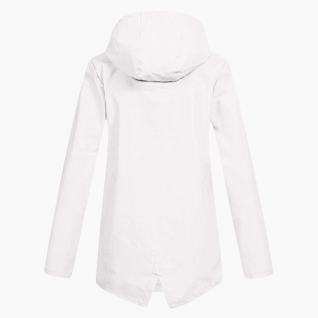 Damen Kurzregenjacke mit Kapuze und Reißverschluss 8