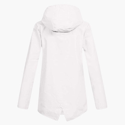 Damen Kurzregenjacke mit Kapuze und Reißverschluss 8