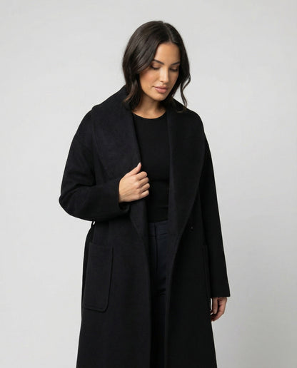 Damen Slimfit Langarmshirt Stehkragen Weich Samt