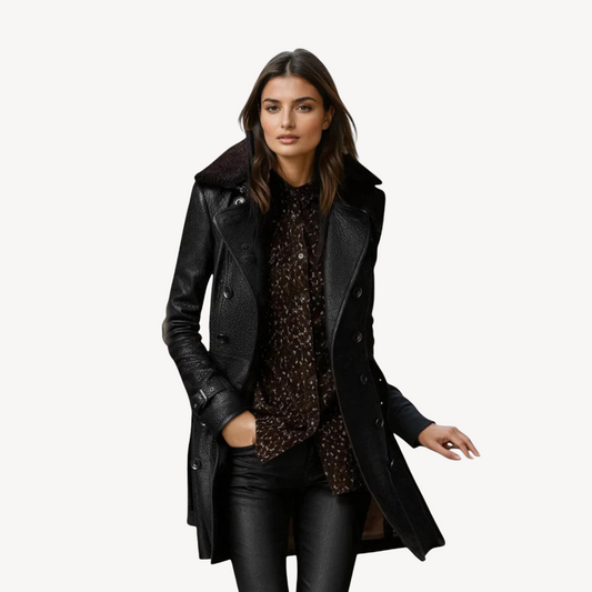 Damen Leder Trenchcoat | Loravelle 0