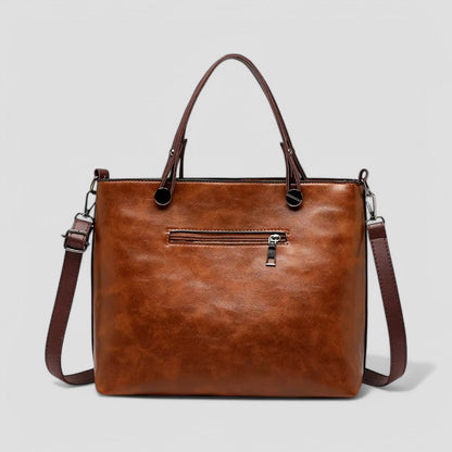Damen Lederhandtasche mit mehreren Taschen, Umhängetasche im Vintage-Stil 1