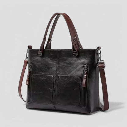 Damen Lederhandtasche mit mehreren Taschen, Umhängetasche im Vintage-Stil 6