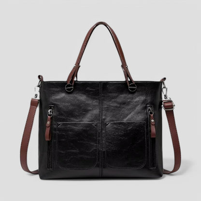 Damen Lederhandtasche mit mehreren Taschen, Umhängetasche im Vintage-Stil 7