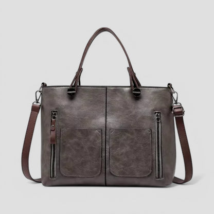 Damen Lederhandtasche mit mehreren Taschen, Umhängetasche im Vintage-Stil 8