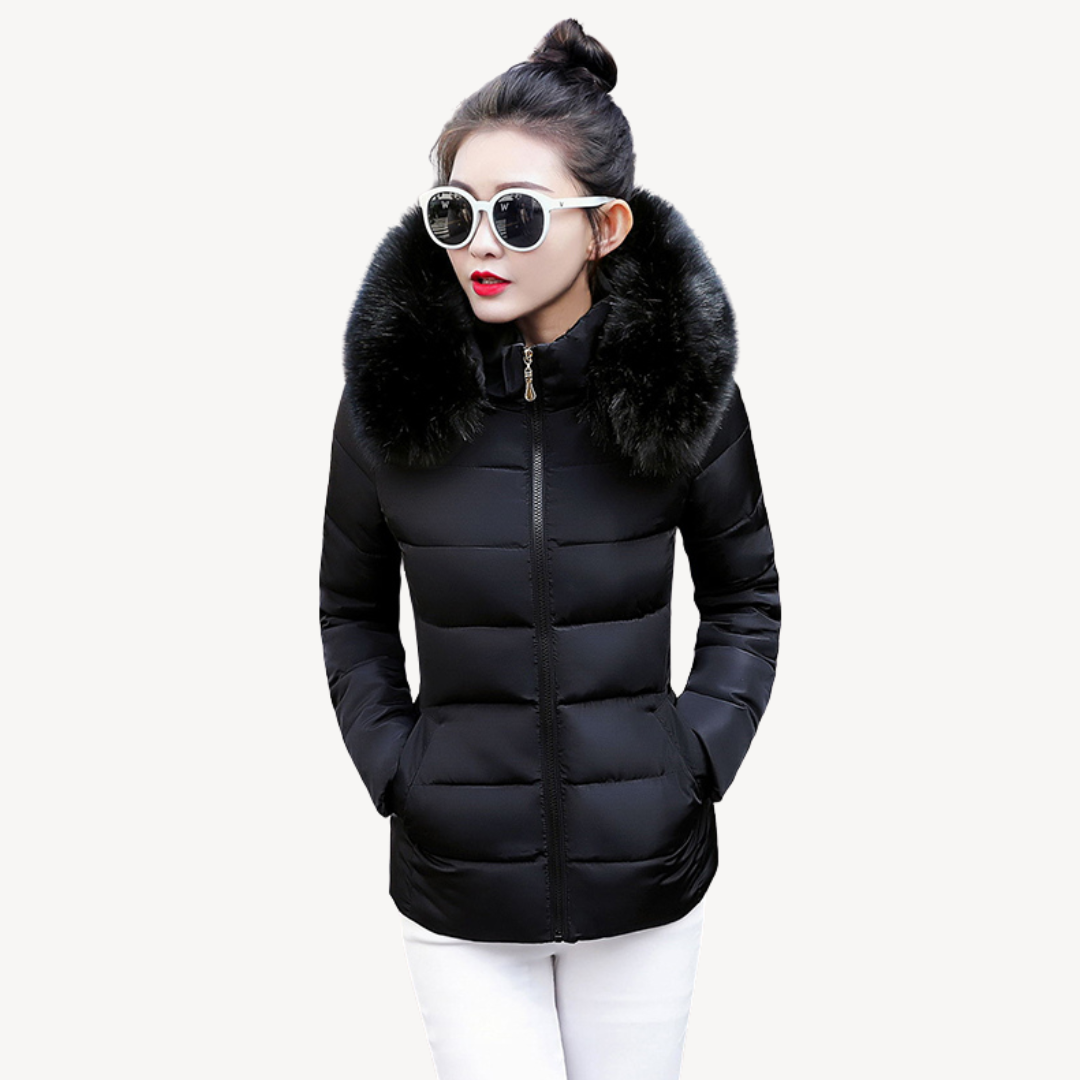 Damen Pufferjacke mit Kunstpelzkragen | Loravelle 1