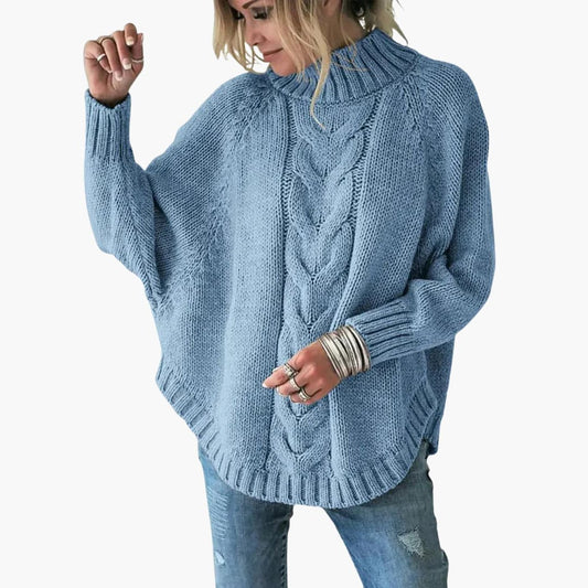 Damen Pullover mit Rollkragen und Zopfmuster 0