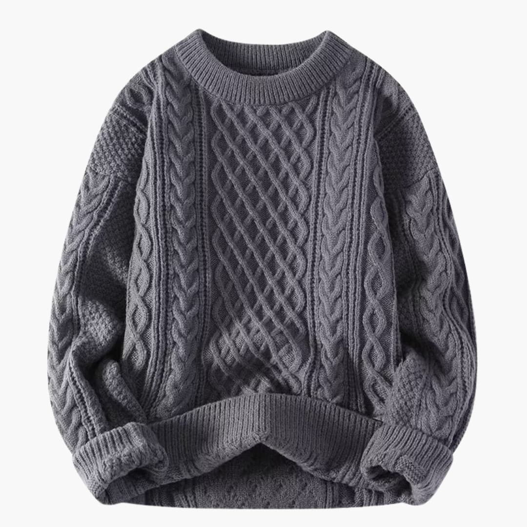 Damen Pullover mit Rundhalsausschnitt und Zopfmuster 3