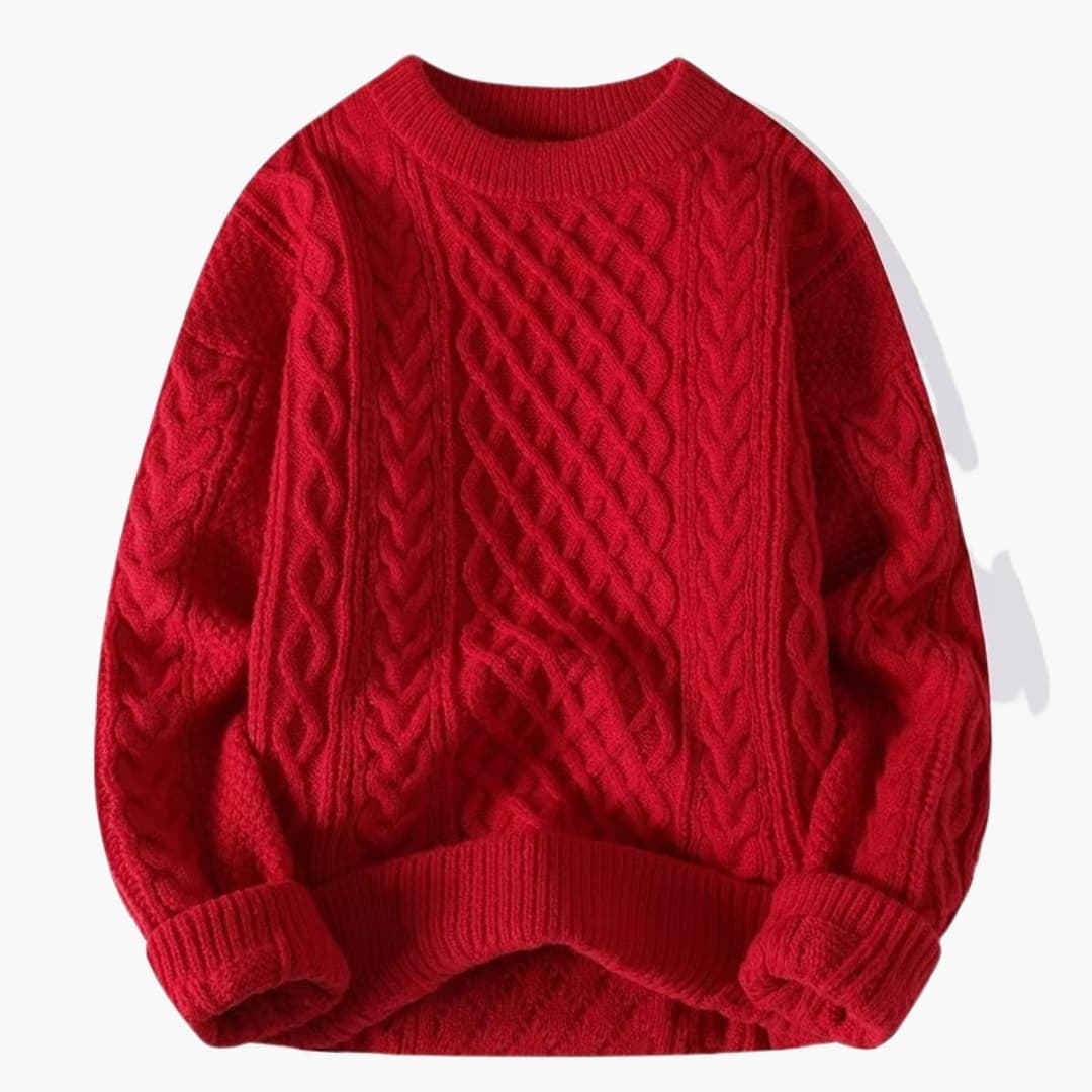 Damen Pullover mit Rundhalsausschnitt und Zopfmuster 4
