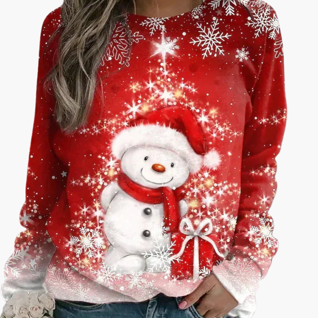 Damen Pullover mit Rundhalsausschnitt und gerippter Oberfläche 3