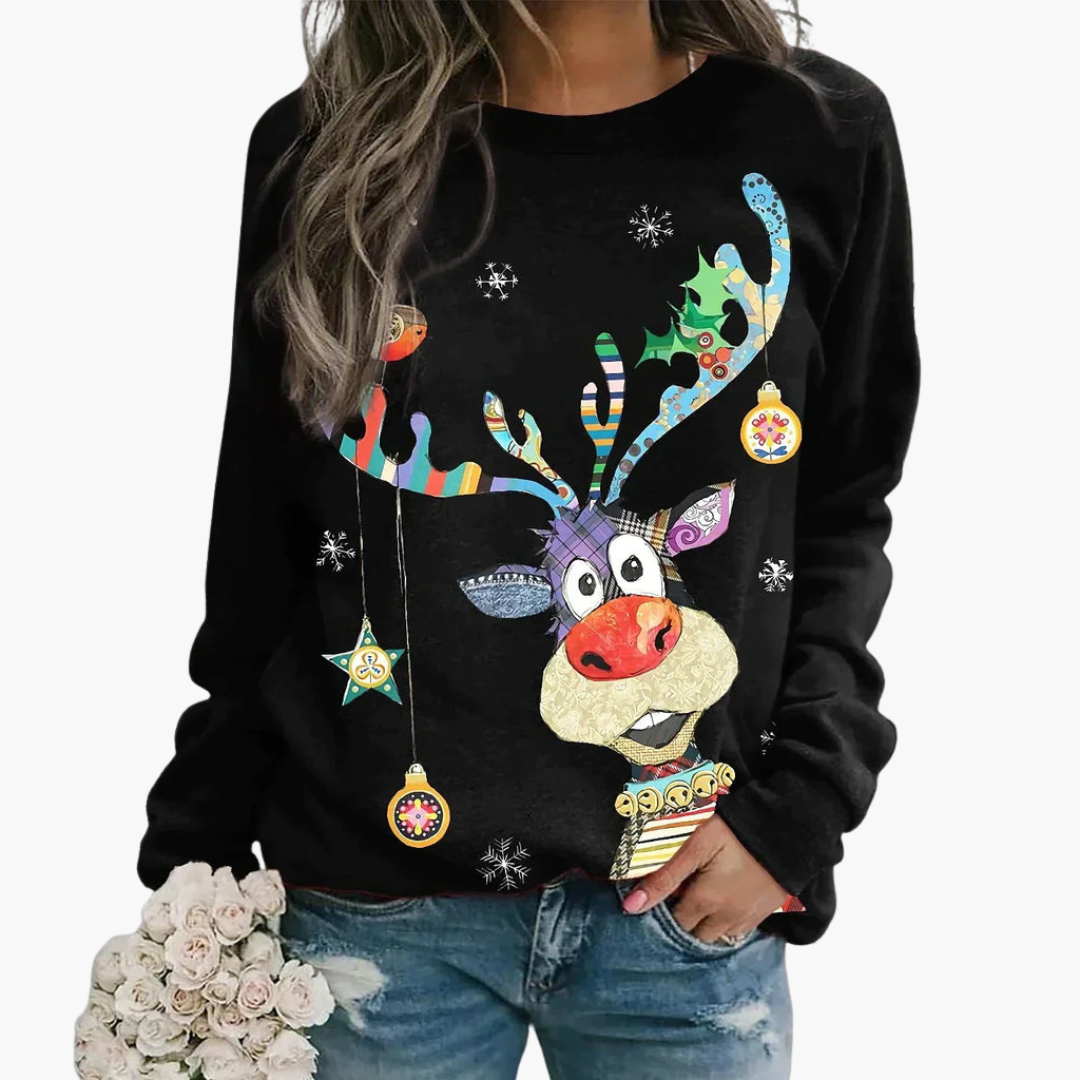 Damen Pullover mit Rundhalsausschnitt und gerippter Oberfläche 4