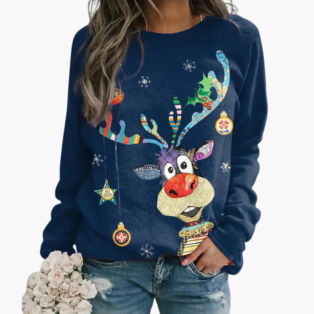 Damen Pullover mit Rundhalsausschnitt und gerippter Oberfläche 5