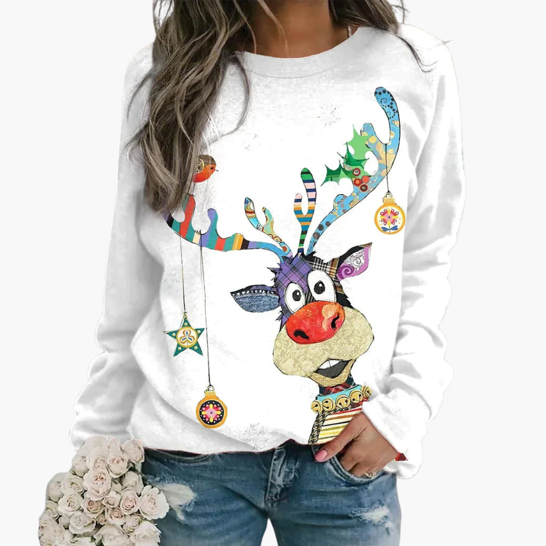 Damen Pullover mit Rundhalsausschnitt und gerippter Oberfläche 6