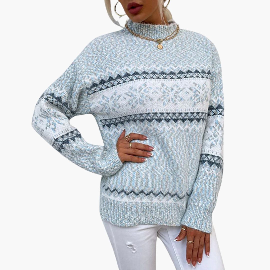 Damen Pullover mit Schneeflockenmuster 0