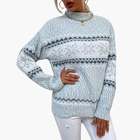 Damen Pullover mit Schneeflockenmuster 0