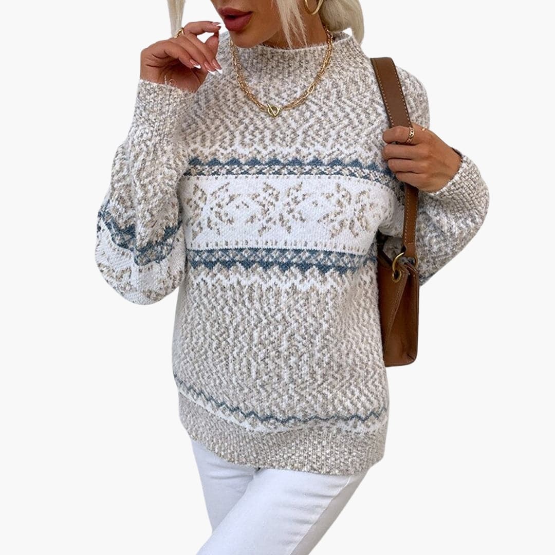 Damen Pullover mit Schneeflockenmuster 1