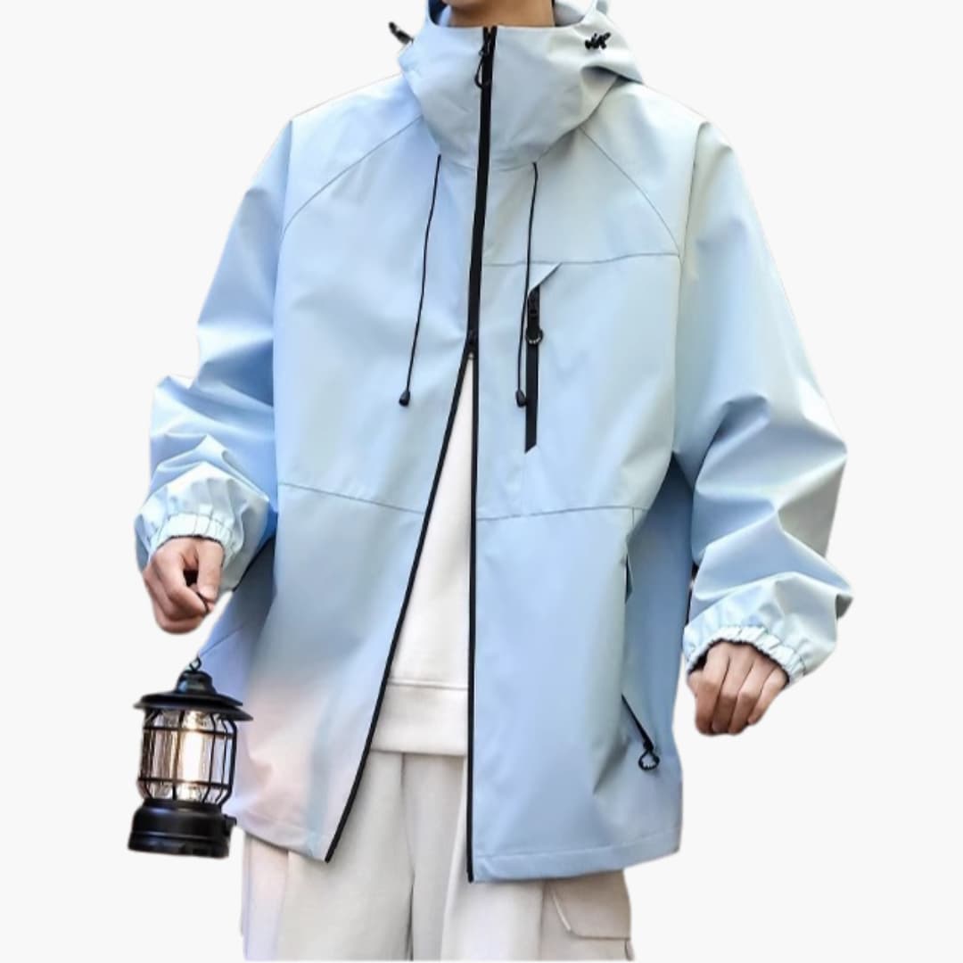 Damen Regenjacke mit Kapuze und langen Ärmeln 0