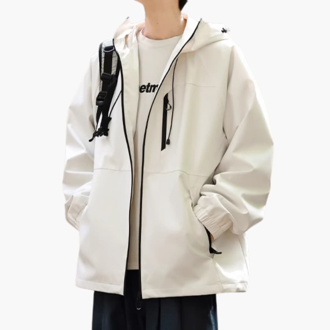 Damen Regenjacke mit Kapuze und langen Ärmeln 1