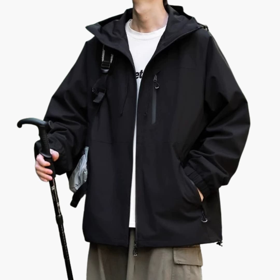 Damen Regenjacke mit Kapuze und langen Ärmeln 2