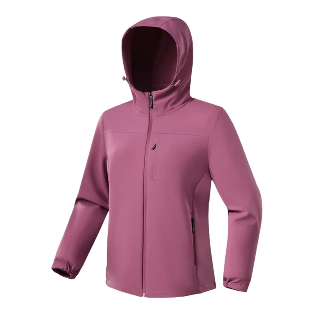 Damen Softshelljacke mit Kapuze und durchgehendem Reißverschluss 1