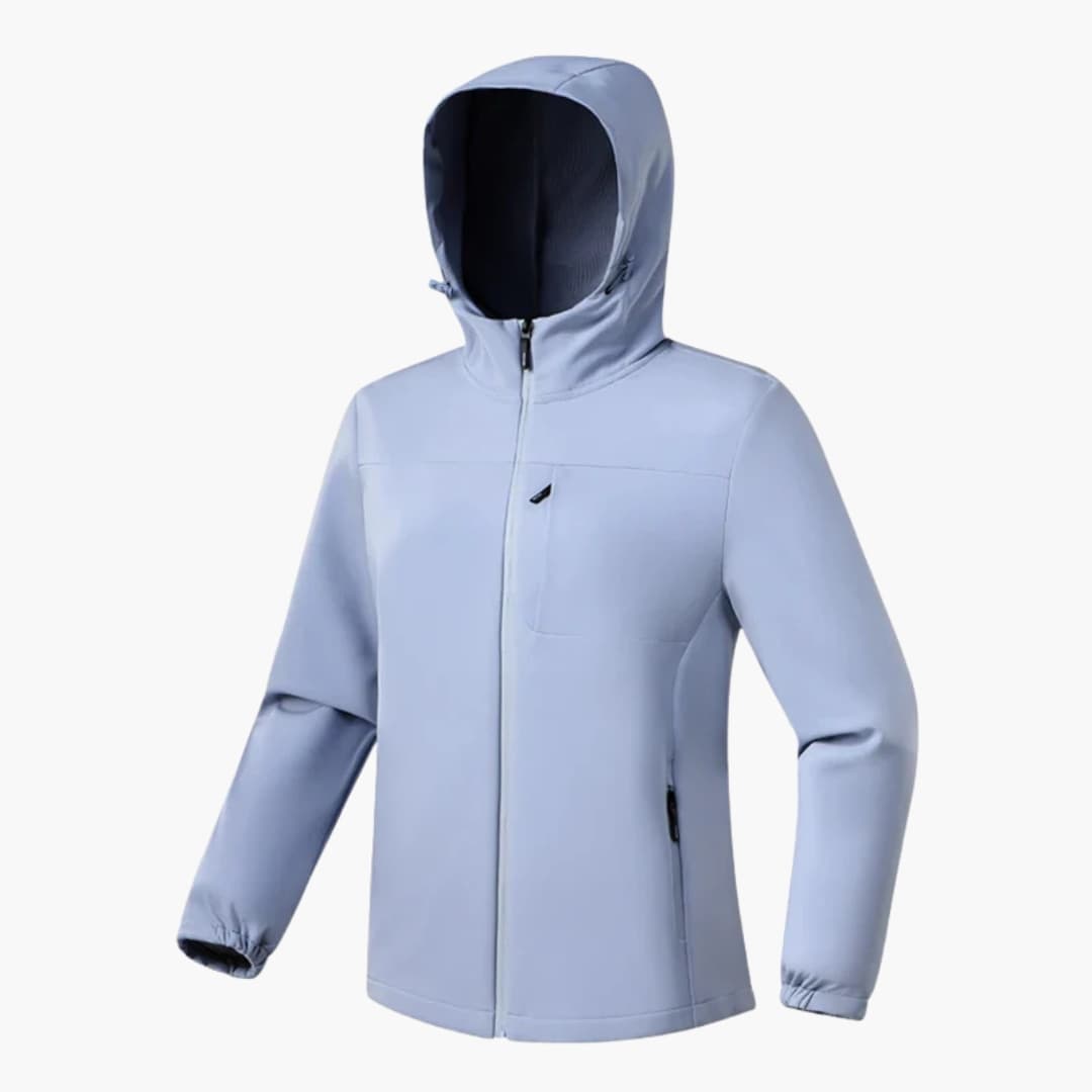 Damen Softshelljacke mit Kapuze und durchgehendem Reißverschluss 2