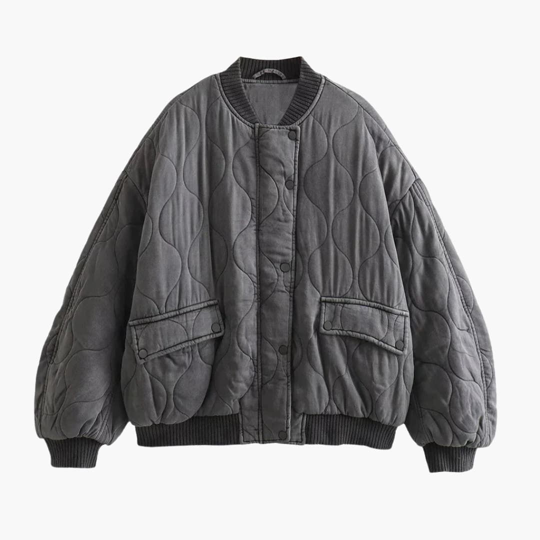 Damen Steppjacke mit Druckknöpfen 0