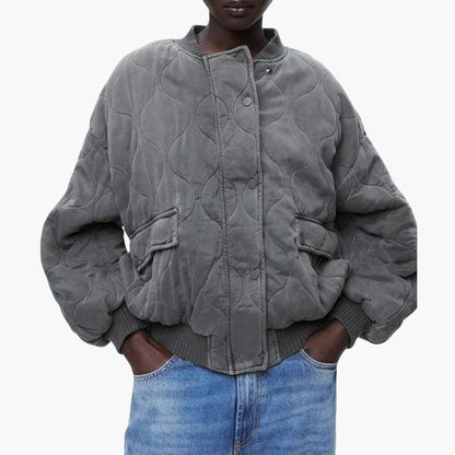 Damen Steppjacke mit Druckknöpfen 2