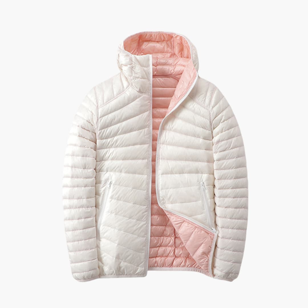 Damen Steppjacke mit Kapuze und Reißverschluss 0