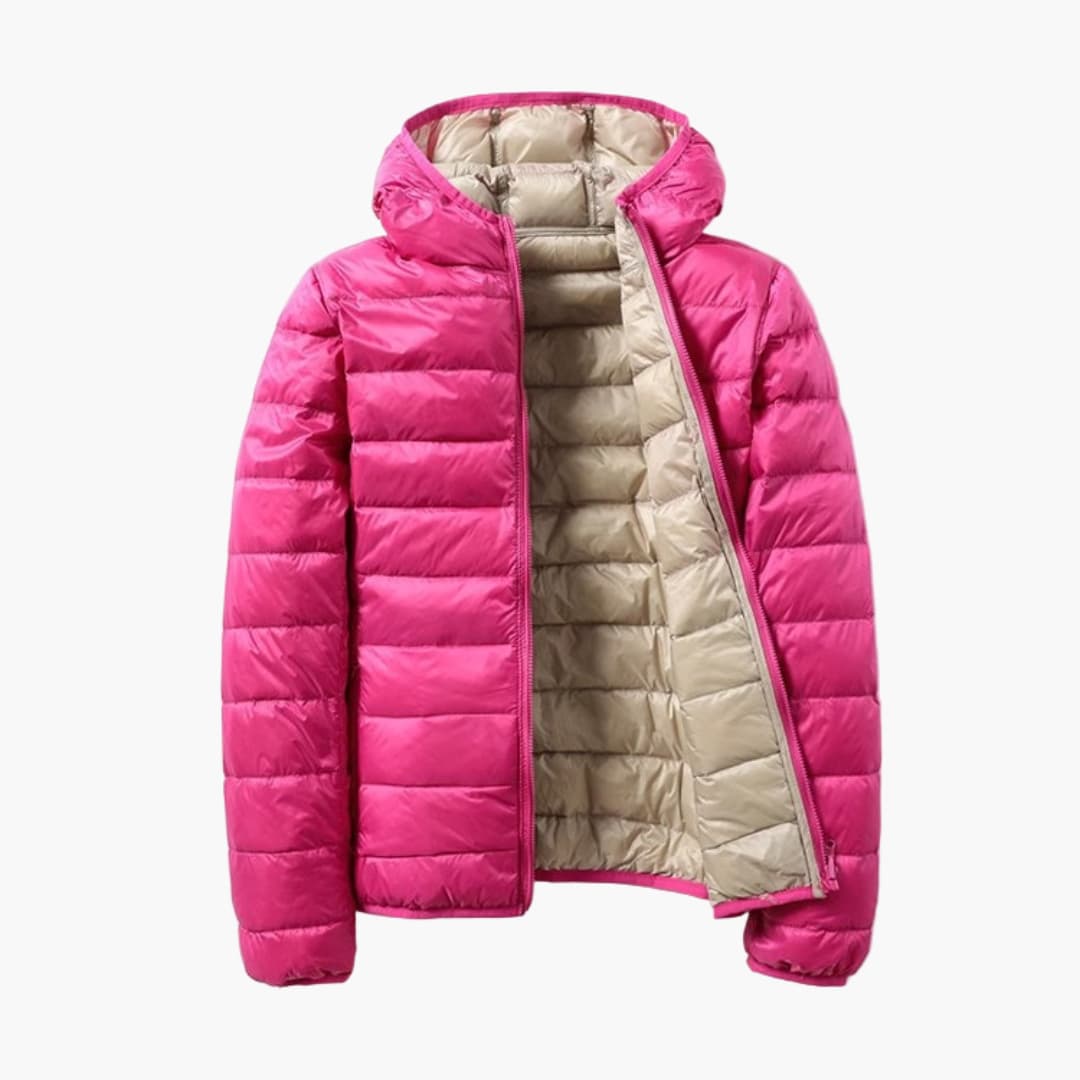 Damen Steppjacke mit Kapuze und Reißverschluss 1