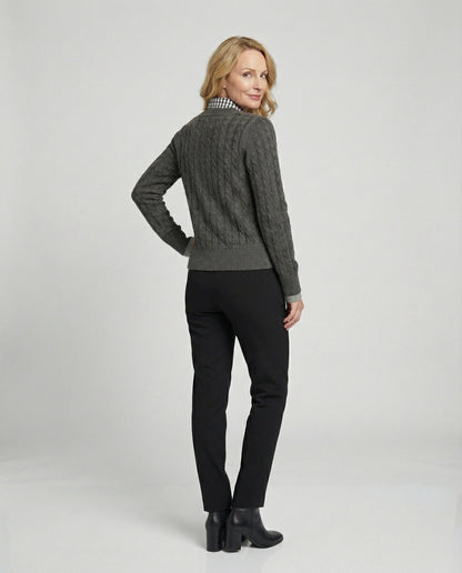 Damen Strickjacke American Style mit Abnehmbarem Kragen