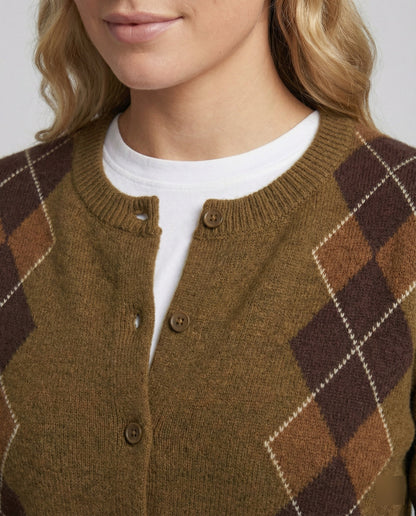 Damen Strickjacke Rautenmuster College Style Trendy
