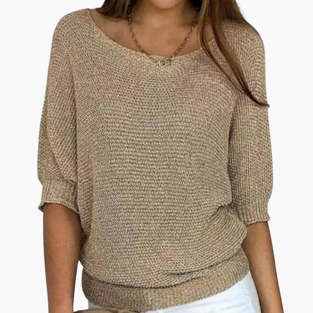 Damen Strickpullover mit Rundhalsausschnitt 1
