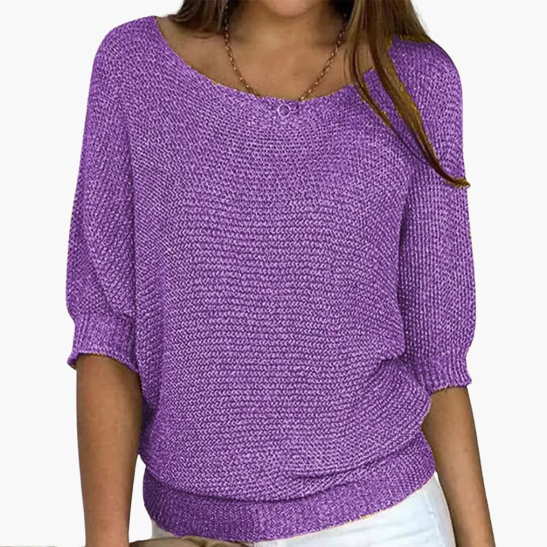 Damen Strickpullover mit Rundhalsausschnitt 2