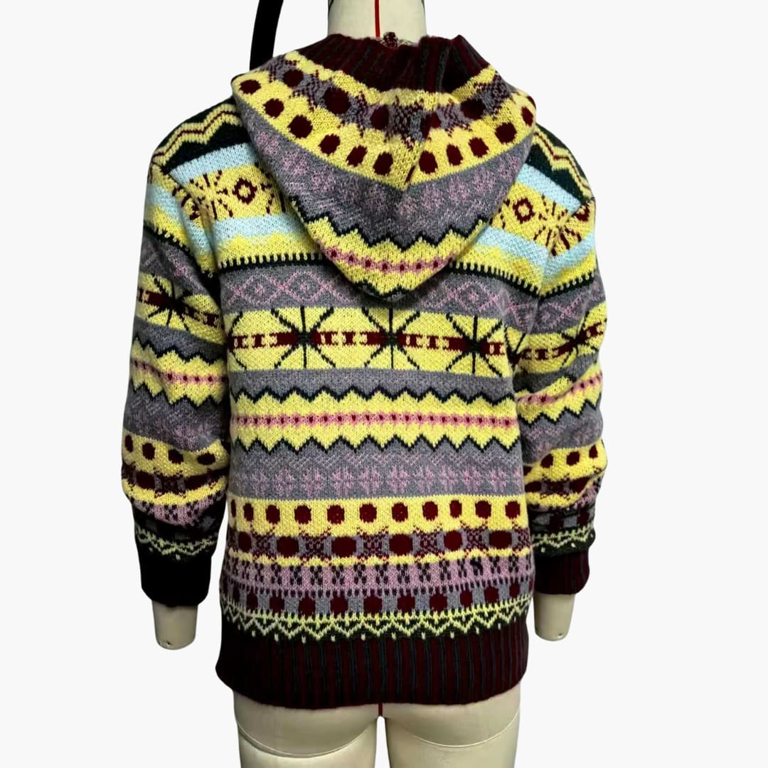 Damen Strickpullover mit Rundhalsausschnitt und gemusterter Oberfläche 2