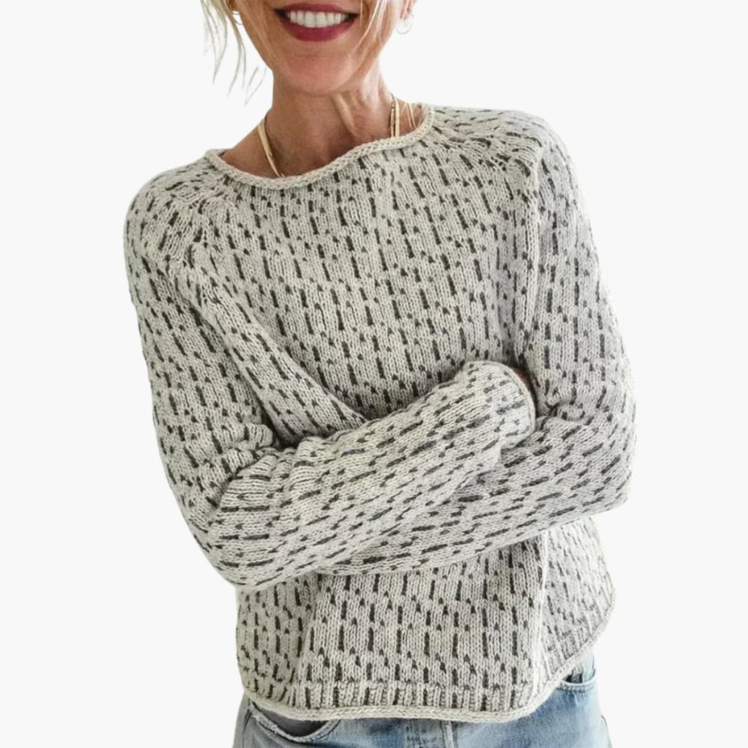 Damen Strickpullover mit Rundhalsausschnitt und langen Ärmeln 0