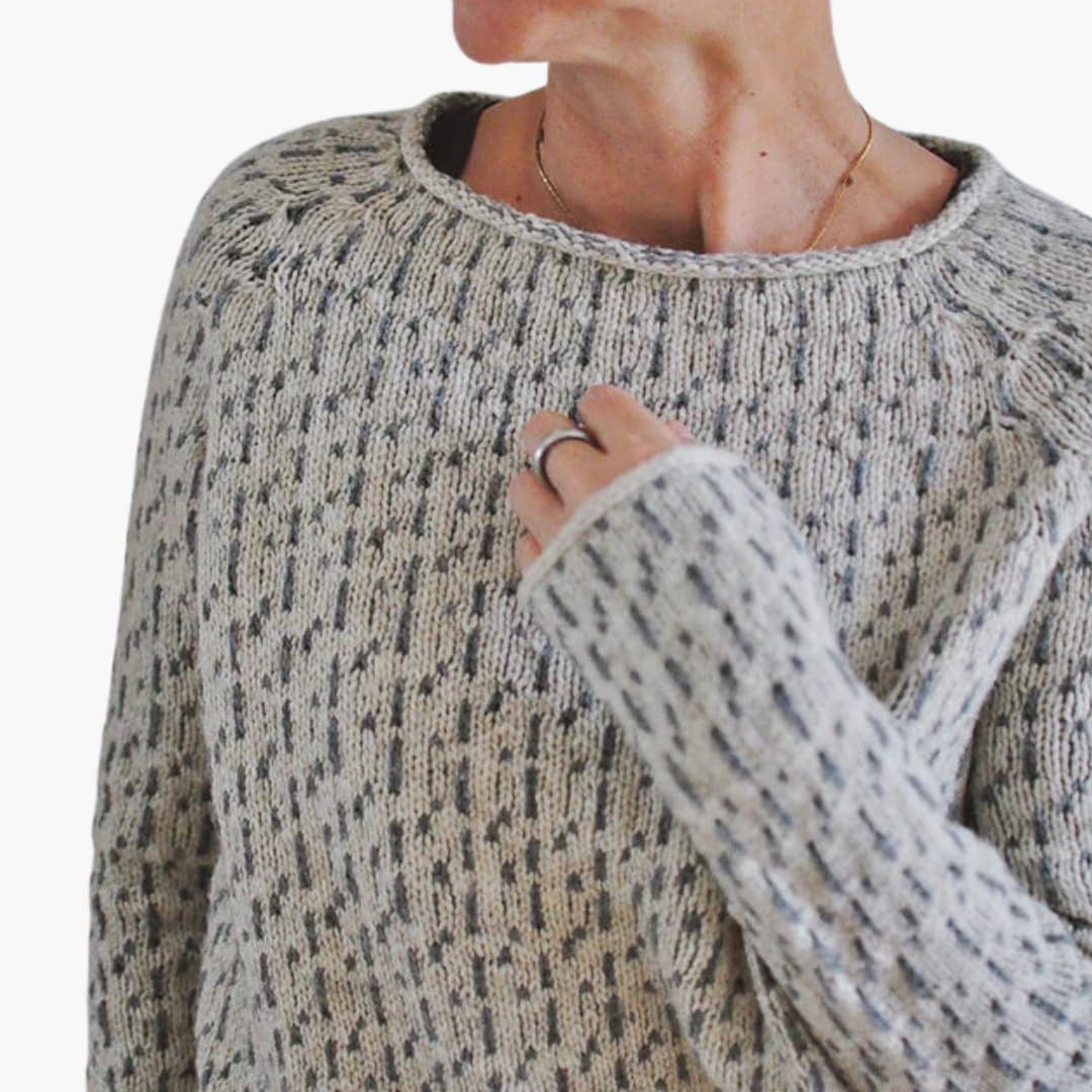 Damen Strickpullover mit Rundhalsausschnitt und langen Ärmeln 1