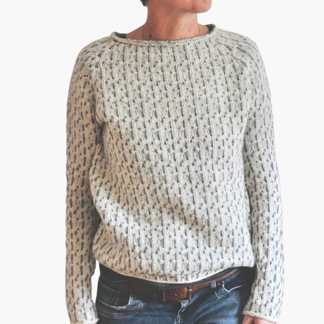 Damen Strickpullover mit Rundhalsausschnitt und langen Ärmeln 3