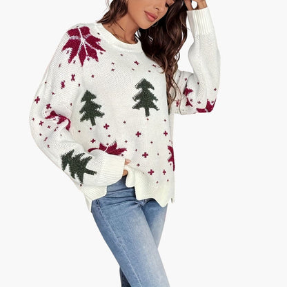 Damen Strickpullover mit festlichem Muster 3