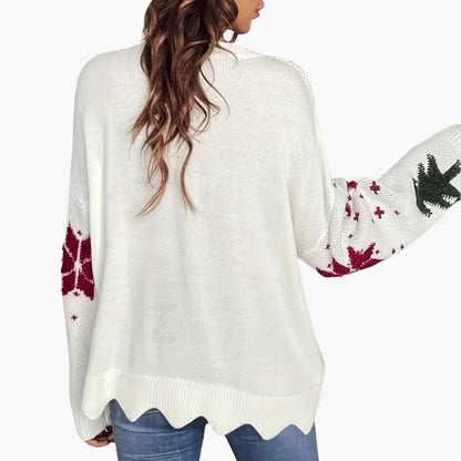Damen Strickpullover mit festlichem Muster 4