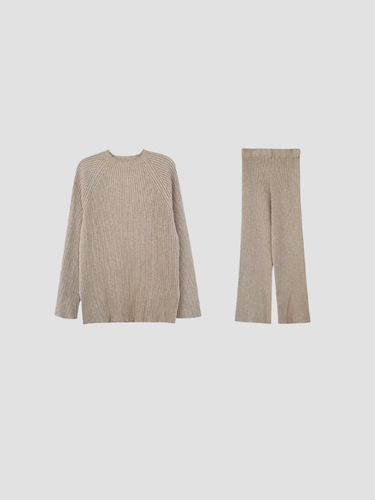 Weiches Strickset Rippstrick Set Damen - BerlinGlamour