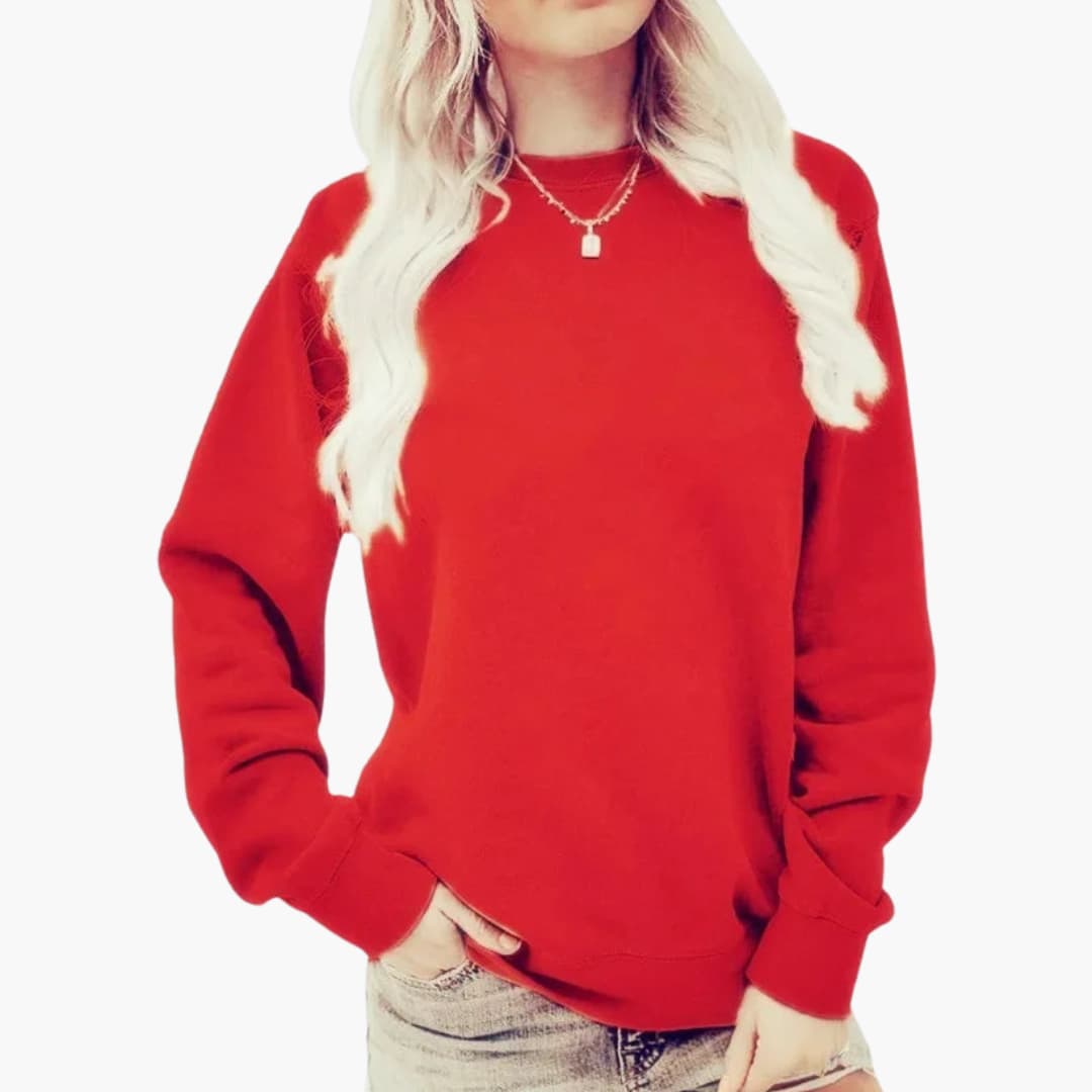 Damen Sweatshirt mit Rundhalsausschnitt und langen Ärmeln 0