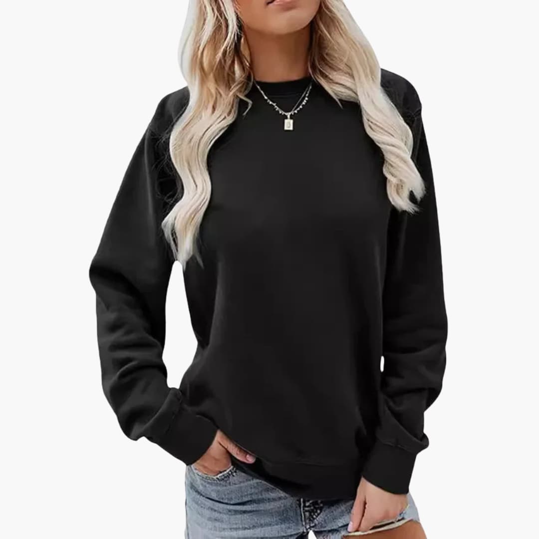 Damen Sweatshirt mit Rundhalsausschnitt und langen Ärmeln 1