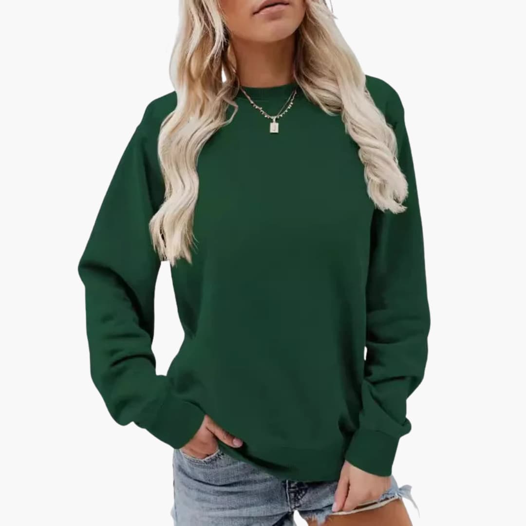 Damen Sweatshirt mit Rundhalsausschnitt und langen Ärmeln 3