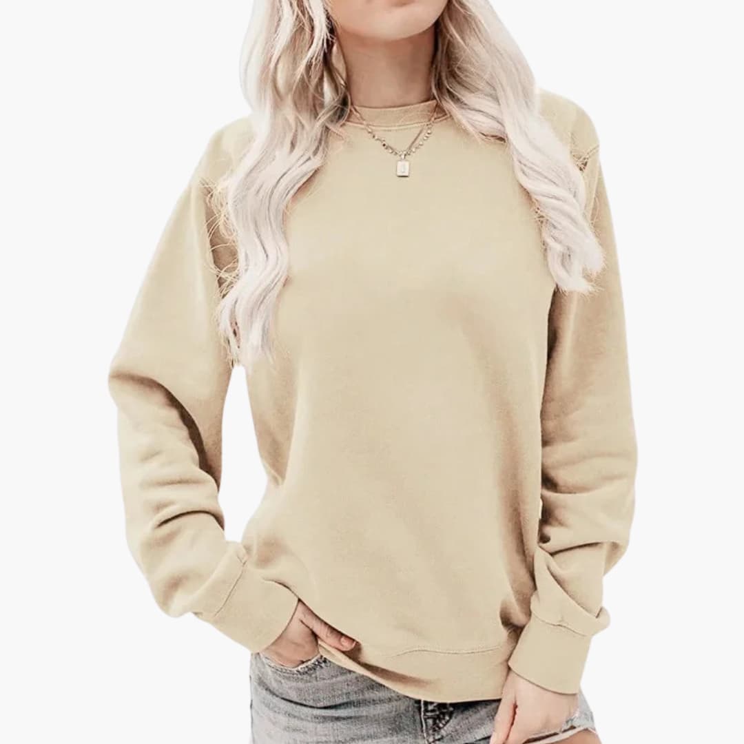 Damen Sweatshirt mit Rundhalsausschnitt und langen Ärmeln 4