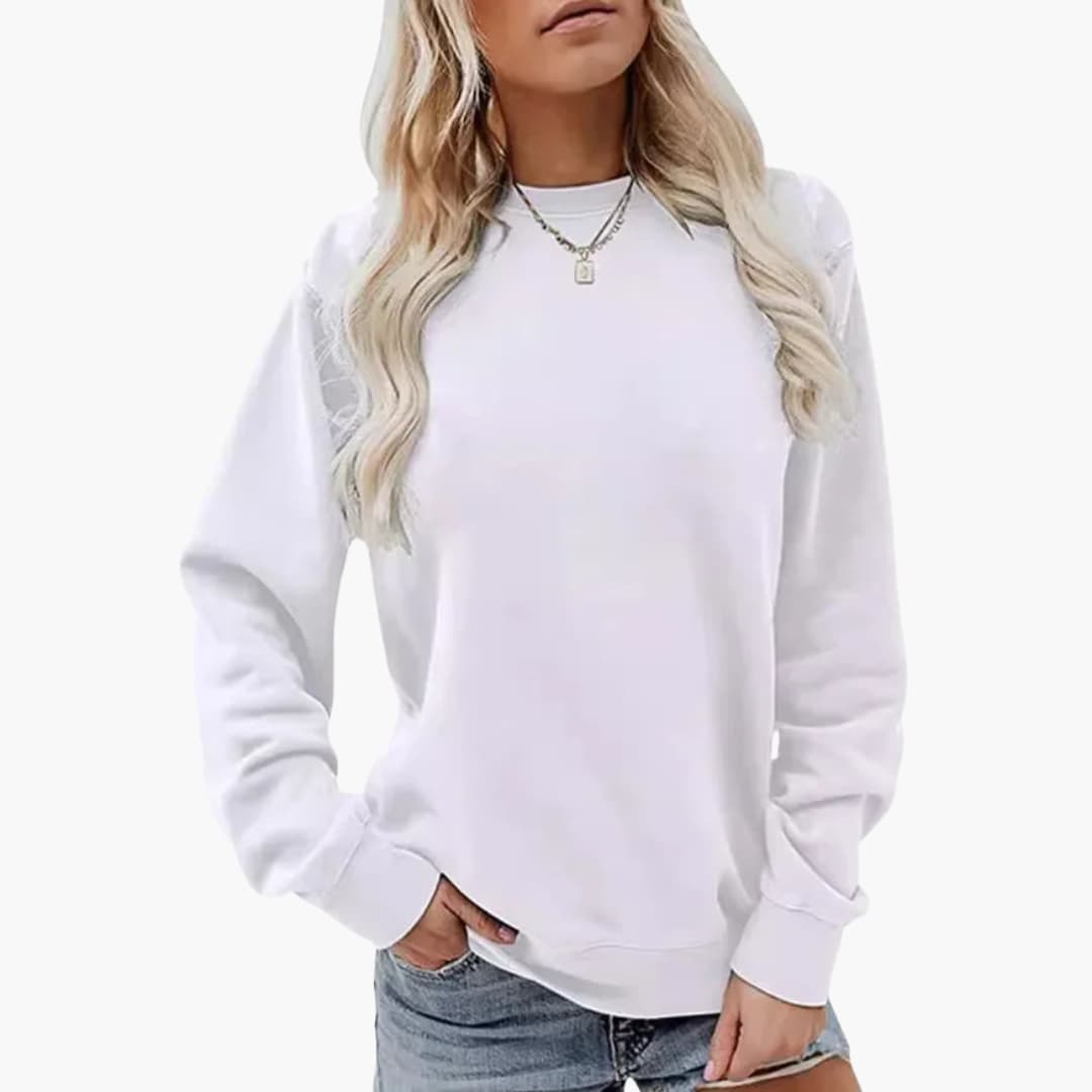 Damen Sweatshirt mit Rundhalsausschnitt und langen Ärmeln 5