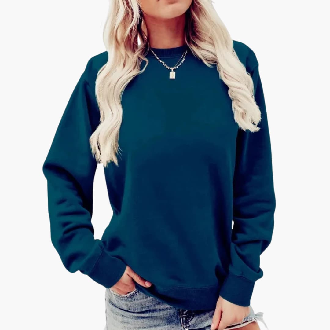 Damen Sweatshirt mit Rundhalsausschnitt und langen Ärmeln 6